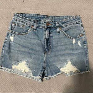 Wild Fable Distressed Denim Short Lace Detail